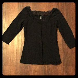 Cute black lacy top detail
